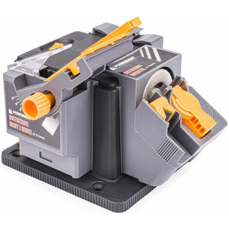 Affûteuse électrique multifonctions 170W – Vitesse 1350 tr/min – Pour lames de 6 à 51 mm et mèches de 3 à 13 mm – 1 meule d'affûtage incluse – Powermat