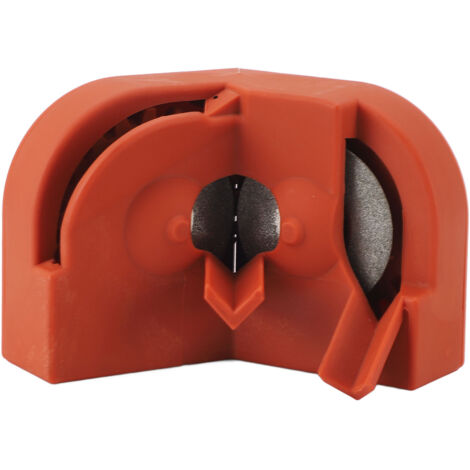 Afilador de brocas portátil y multifuncional de color naranja para brocas de acero de alta velocidad, carburo y cobalto.