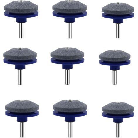 Afilador de cuchillas de 50 mm más afilador de cuchillas rotativo universal para desbrozadora y cortadora de césped (9 piezas)