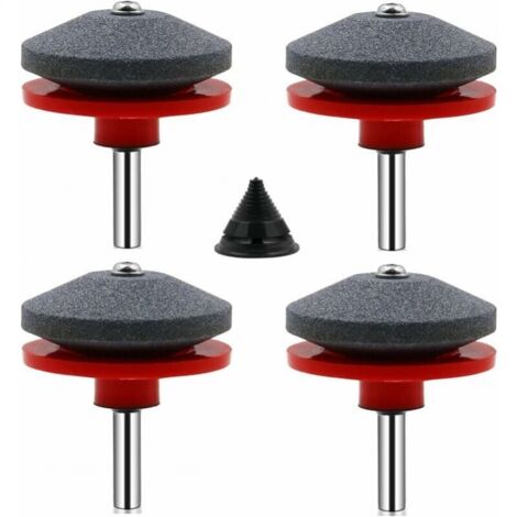 Afilador de cuchillas para cortacésped, 4 piezas, Universal, accesorios para cortacésped con 1 Uds., Kit de equilibrio de cuchillas