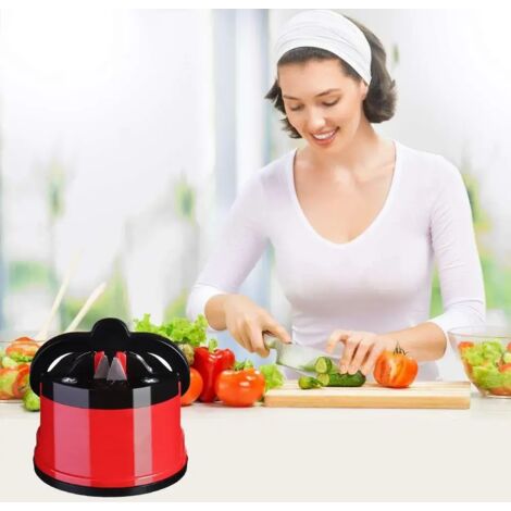 Afilador de cuchillos, herramienta de afilado fácil y segura para afilar cuchillos de chef de cocina de Damasco, afilador de succión rojo
