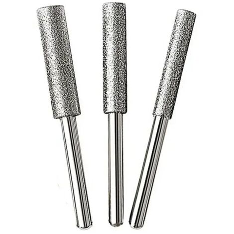 Afilador de motosierra - Fresas cilíndricas de diamante de 4-5,5 mm, herramientas de tallado y afilado (3 unidades)