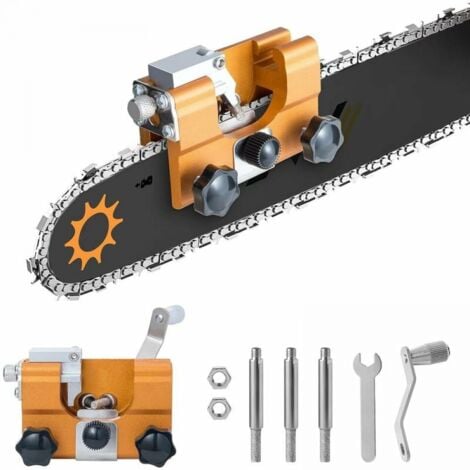 Afilador de motosierra, juegos de afiladores de cadena con 3 cortadores de carburo, adecuado para todo tipo de motosierras, herramienta portátil de afilado de motosierra con manivela