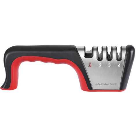Afilador profesional 4 en 1 – Base antideslizante, para cuchillos de cocina y tijeras