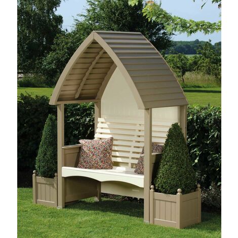 AFK Cottage Arbour Wooden Garden Seat Chair Bench Nutmeg & Cream FSC