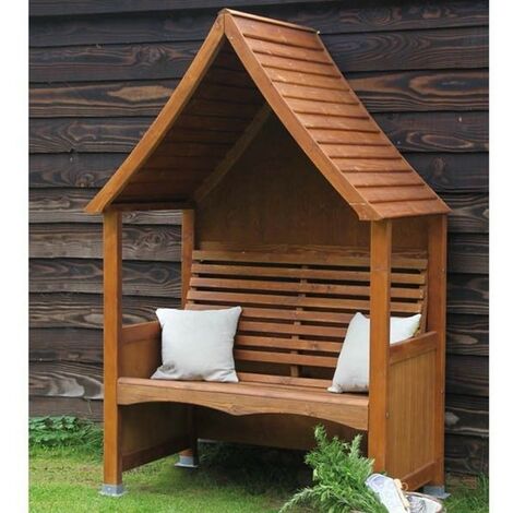 AFK Goodwood Arbour Wooden Garden Seat Chair Outdoor Beech Stain FSC