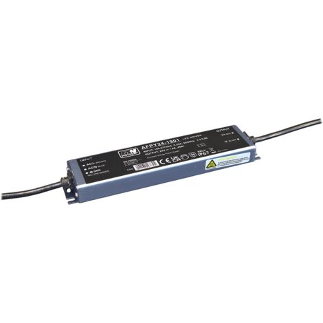 AFPY24-1901 : Driver LED MW POWER 24 V 1,9 A / 45 W, PFC élevé, boîtier métallique ultra-mince IP67, 100-277 V CA