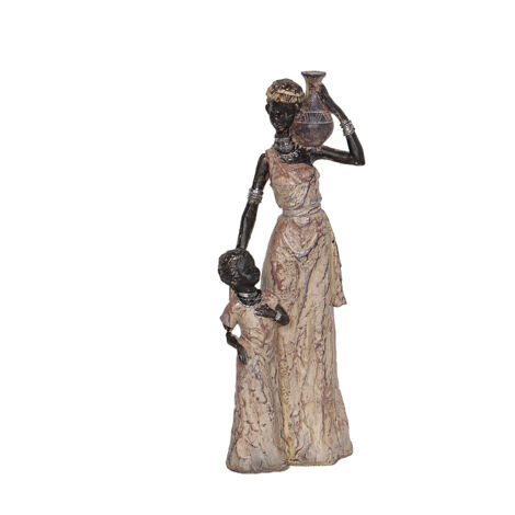 Afrikanische Harzfigur C/Mädchen 14x9x35cm