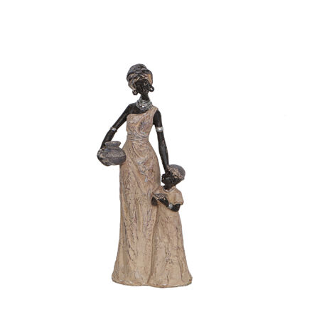 Afrikanische Harzfigur C/Mädchen 15x10x35cm