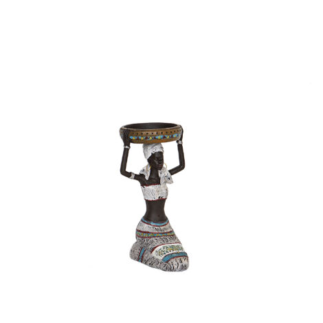 Afrikanische Harzfigur kniend 13x11x20cm