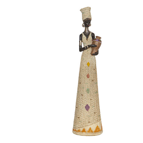 Afrikanische Kunstharzfigur C/Cantaro 11x9x46cm