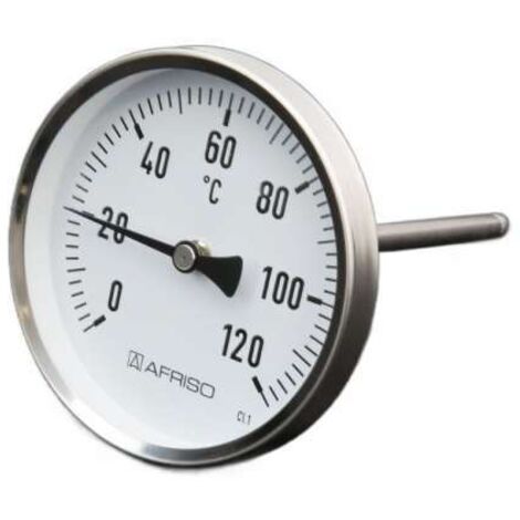 Afriso Bimetall Edelstahlhermometer Ø 100mm Länge 150mm 66349312