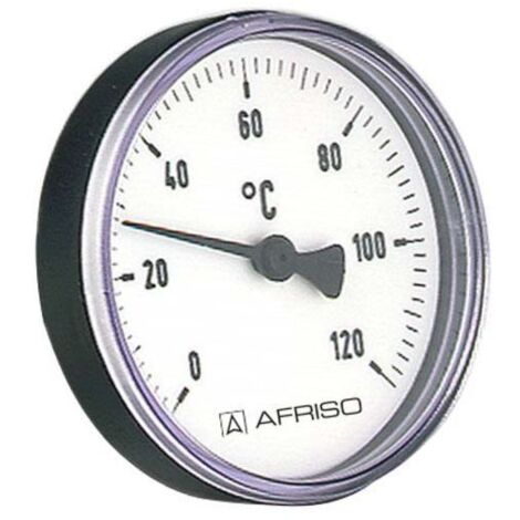 Afriso Bimetall Thermometer 0-120 Grad 63997 Gehäuse 100mm, 40mm Schaft, 1/2" Anschluss