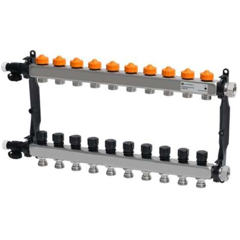 Afriso Edelstahl-Heizkreisverteiler ProCalida® VA 1C Vario-DP 10 Heizkreise 86430