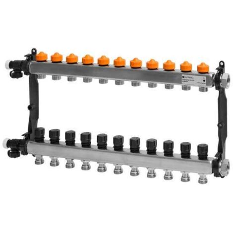 Afriso Edelstahl-Heizkreisverteiler ProCalida® VA 1C Vario-DP 11 Heizkreise 86431