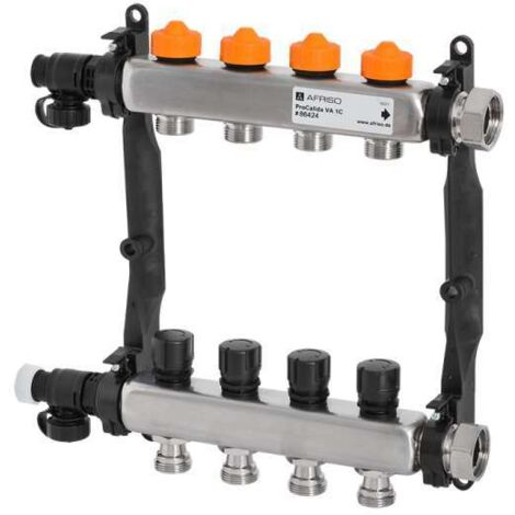 Afriso Edelstahl-Heizkreisverteiler ProCalida® VA 1C Vario-DP 4 Heizkreise 86424