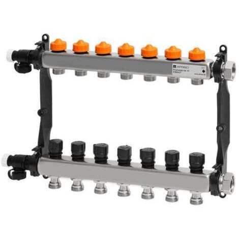 Afriso Edelstahl-Heizkreisverteiler ProCalida® VA 1C Vario-DP 7 Heizkreise 86427