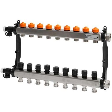 Afriso Edelstahl-Heizkreisverteiler ProCalida® VA 1C Vario-DP 9 Heizkreise 86429