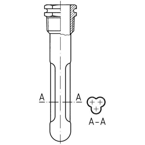 Afriso Profiltauchhülse 67335 TG 1/2 15 x 16 mm, Messing, Schaftlänge L1 100 mm