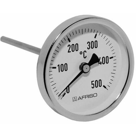 Bimetall-Anlegethermometer - Ø 63 mm - Anzeige 0 bis 60 °C - mit  Montagefeder für Rohre von 3/8'' bis 1 1/2