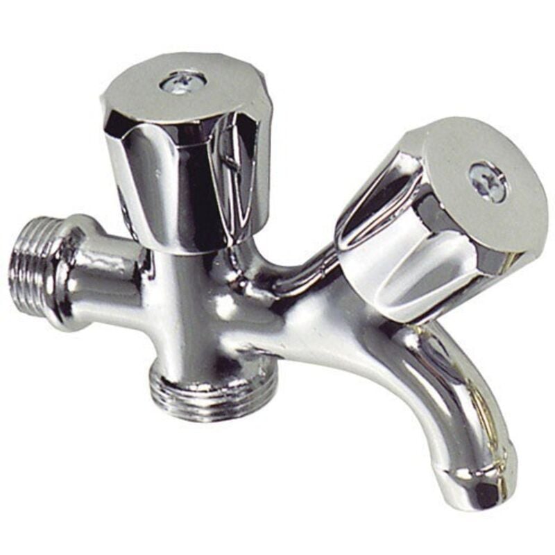 Robinet double pour machine à laver 1/2'