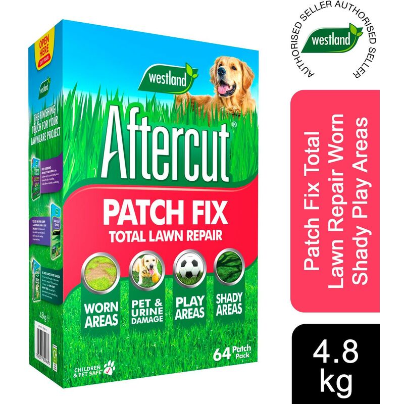 Image of Westland - Aftercut Patch Fix Total Lawn Repair Worn Shady Play Areas 64 Patches 4.8Kg