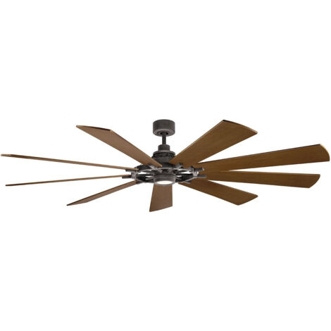Afwerking: verweerd zink  Materiaal: staal  Hoogte: 42cm  Doorsnede: 216cm  Lamptype: geïntegreerde LED  Dimbaar: Ja  Kelvin: 3000K  Lumen: 1300 lm  Gewicht: 18,2 kg  Wattage (max): Ventilator: laag 4