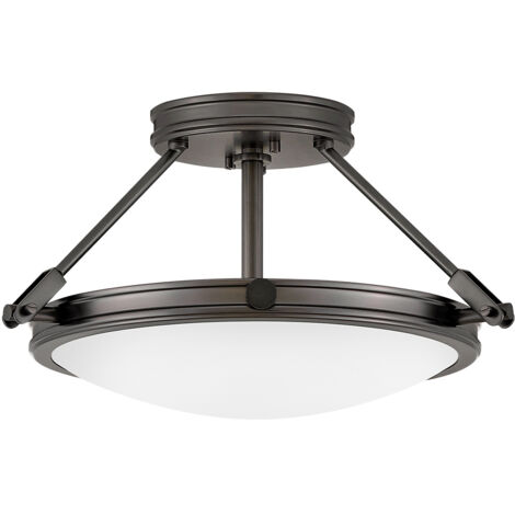 Afwerking: Zwart oxide Materiaal: Staal, opaalglas Hoogte: 23,6 cm Diameter: 42 cm Lamptype: E14 Aantal lampen: 3 Inclusief lamp: Nee Dimbaar: Ja - dimbare lampen vereist Gewicht: 1,8 kg Watt