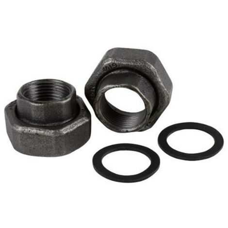 AFY Kit collegamento circolatore con guarnizione 2x 1 1/4 nera