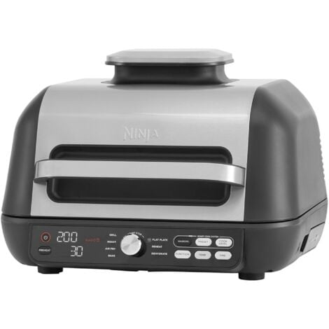 AG651EU-NINJA FOODI Grill d'intérieur, plancha, 2 plaques de cuisson interchangeables, 7 modes de cuisson, 75% d'huile en moins