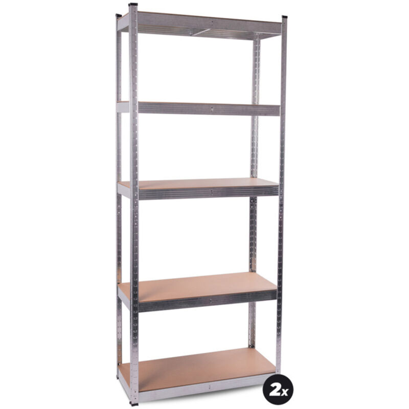 Aga 2x Étagère en métal 174x75x30 cm 5 étagères