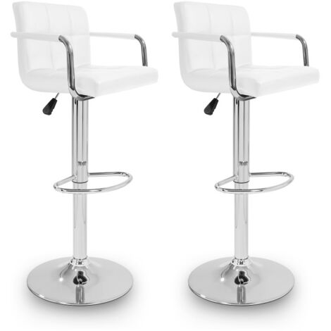 Aga 2x Silla de bar con reposabrazos Blanca