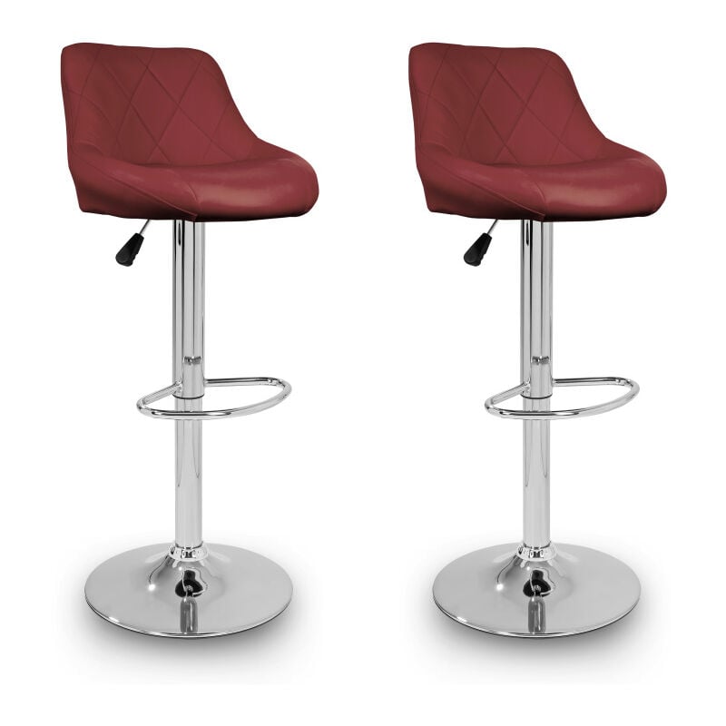 Aga24 - Aga 2x Tabouret de bar Rouge foncé