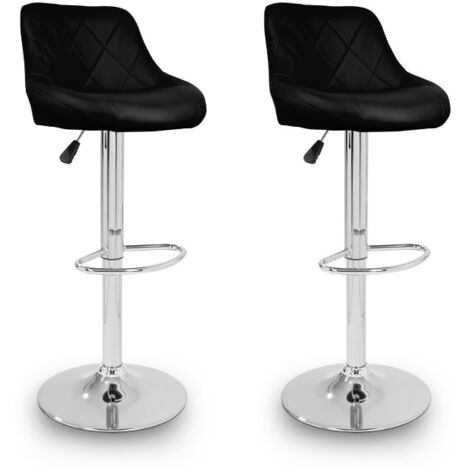 Aga 2x Taburete de bar Negro