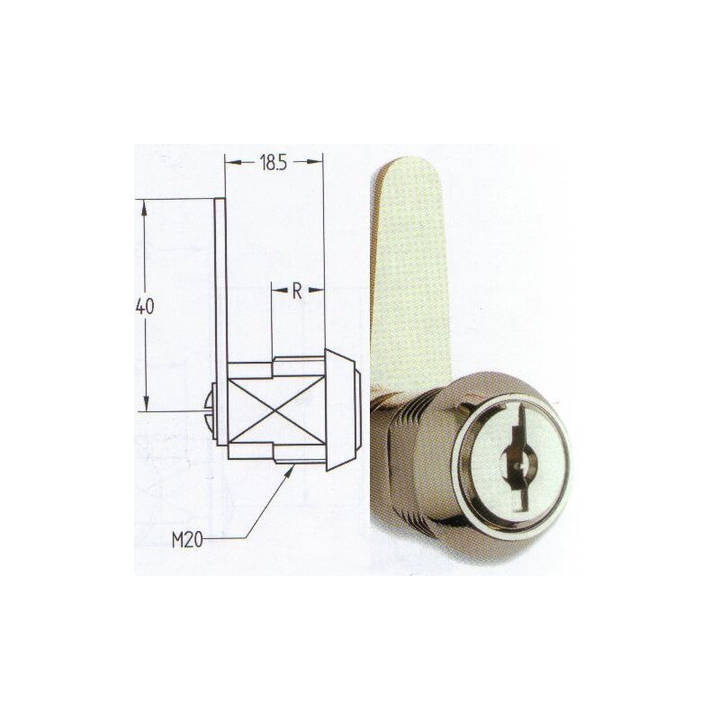 Cerradura 135 buzon 18.5mm.ROSCA lengueta recta cartero - AGA