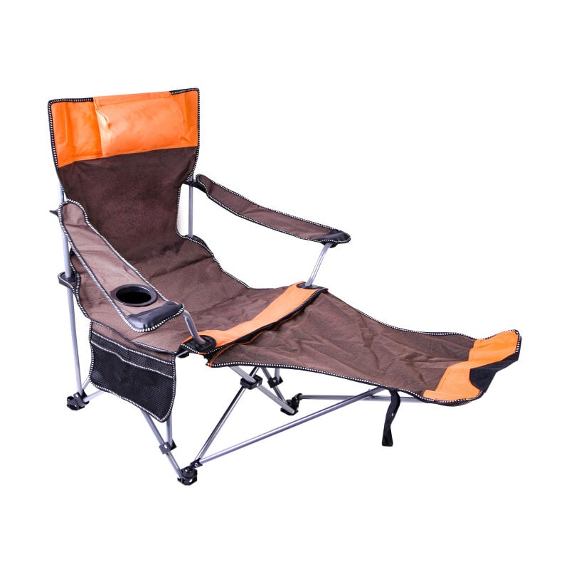 Aga Chaise de pêche pliante avec repose-pieds DS717 Marron