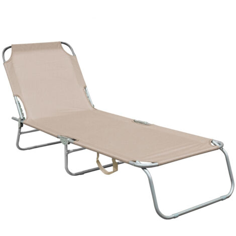 Aga Chaise longue de jardin réglable Beige