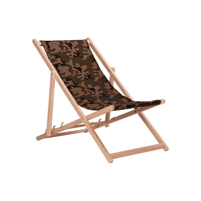 Aga Chaise longue pliante en bois Camouflage marron