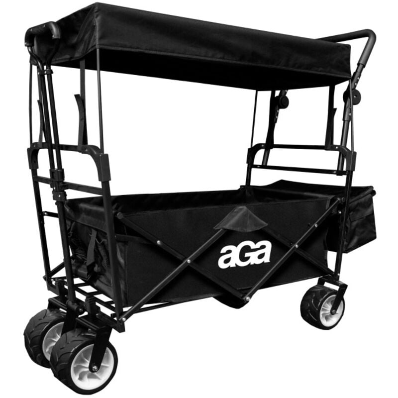 Aga Chariot de transport pliable avec toit MR4612 Noir