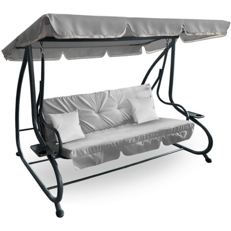 Aga Columpio de jardín 2 en 1 GRANDLUX XXL Gris claro