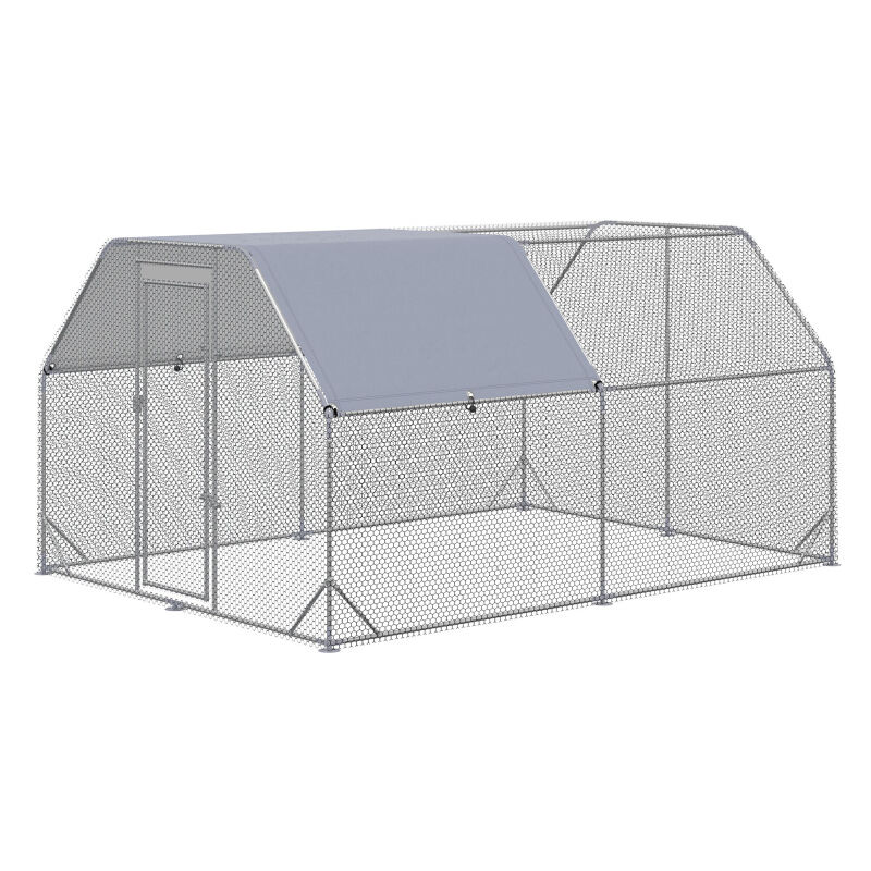 Aga24 - Aga Enclos avec bâche pour poules 2,8x3,8x1,95 m