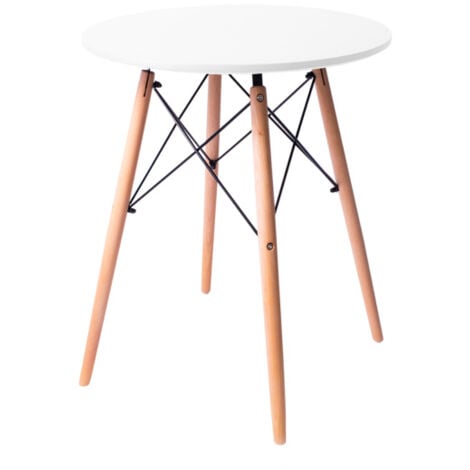 AGA24 Aga Esstisch Skandinavischen Design rund 60 cm,Küchentisch Weiß