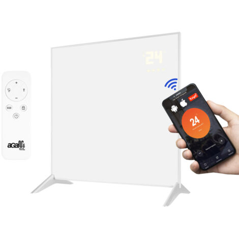 Aga Infrarotheizung 360 W 60x60 cm Weiß mit Rahmen, Infrarotheizung Mit Thermostat Infrarotheizkörper Elektroheizung Infrarot Heizung Wandheizung, App kompatibel, IP-X3