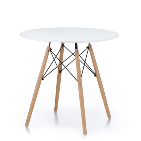 Aga Mesa de comedor 80 cm Blanco