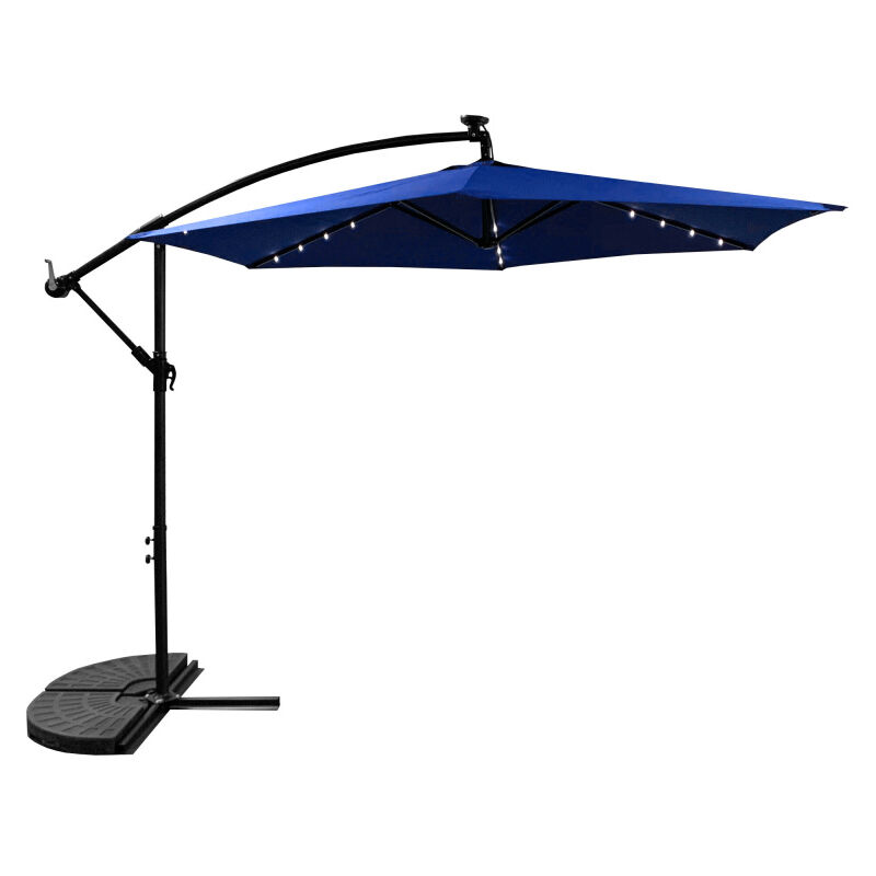 Aga24 - Aga Parasol de jardin 300 cm Bleu foncé avec éclairage led