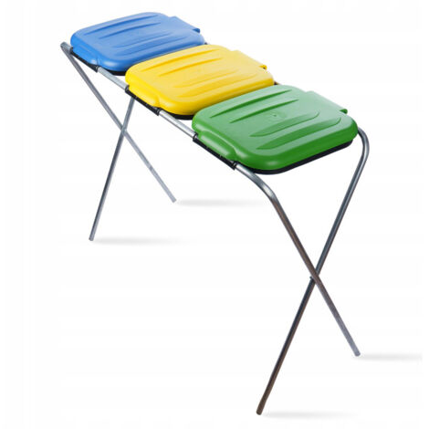 Aga Soporte para bolsas de basura 3x120 l Amarillo, Azul, Verde