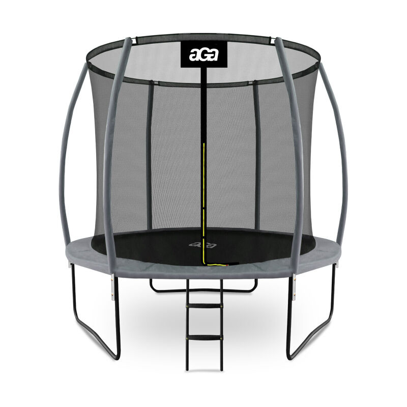 Aga sport exclusive Trampoline 250 cm Gris + filet de protection + échelle