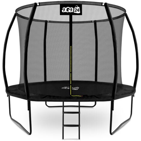 AGA24 Aga SPORT EXCLUSIVE Trampoline 305 cm Noir + filet de protection + échelle