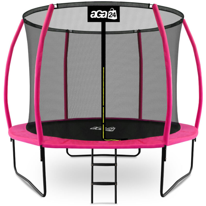 Aga sport exclusive Trampoline 305 cm Rose + filet de protection + échelle
