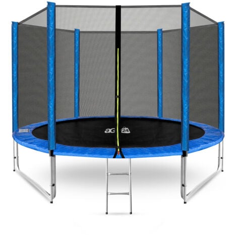 AGA24 Aga SPORT PRO Trampolín 305 cm Azul + red de protección + escalera